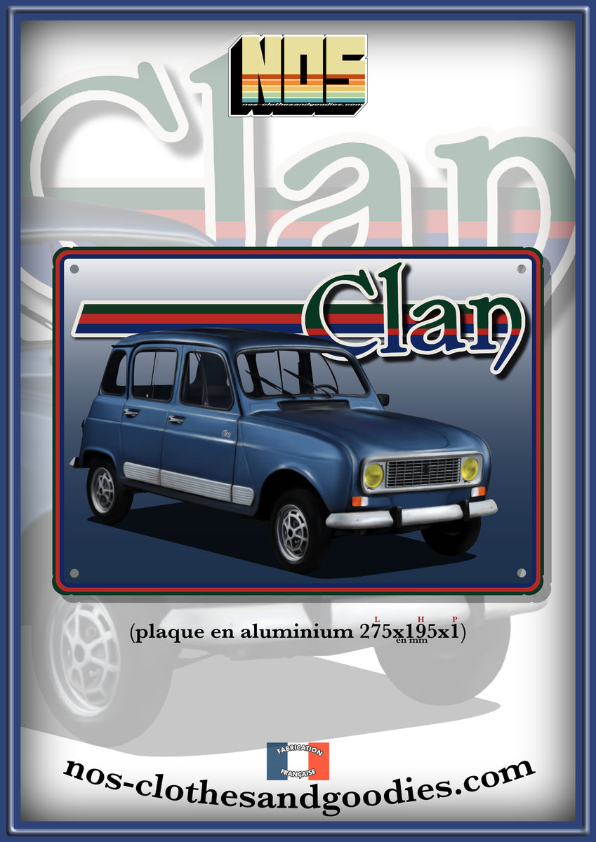 Plaque PLACE DE MA RENAULT 4 ( verte Plaque PLACE DE MA RENAULT 4 ( verte