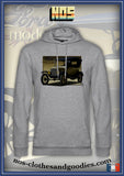 Sweat shirt capuche unisex Ford T Touring jaune