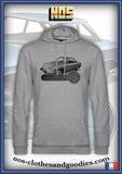 sweat capuche unisex Panhard 24 CT bleu clair version dessin