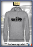 sweat capuche unisex Panhard PL17 noir et blanc