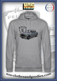 sweat capuche unisex Peugeot 403 grise 1956