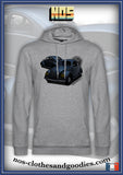 Sweat capuche unisex VW cox ovale grise 1955 av/ar