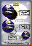 Badge/magnet/porte clé décapsuleur Citroën DS 21 Pallas grise chevron