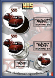 Badge / Magnet / porte clé décapsuleur Fiat 500 corail avant/ arrière