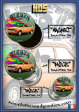 Badge / magnet / porte clé décapsuleur  Ford fiesta 1978 orange