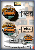 Badge / magnet / bottle opener key ring VW combi T2 west. 