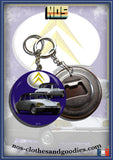 Badge/magnet/porte clé décapsuleur Citroën DS 21 Pallas grise chevron
