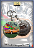 Badge / magnet / porte clé décapsuleur  Ford fiesta 1978 orange