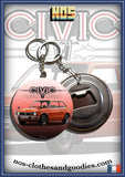 Badge / magnet / porte clé décapsuleur HONDA civic mk1 rouge RS