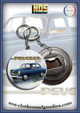 Badge/magnet/porte clé décapsuleur Peugeot 403 bleue