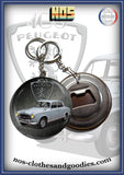 Badge/magnet/porte clé décapsuleur Peugeot 403 grise