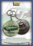 Badge /Magnet / porte clé décapsuleur Renault R30 TS verte