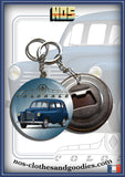 Badge /Magnet/ porte clé décapsuleur  Renault colorale prairie bleue