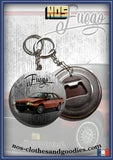 Badge /Magnet / porte clé décapsuleur Renault Fuego rouge 1984