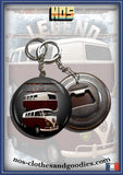badge / magnet / bottle opener key ring VW combi split 1965 front/rear