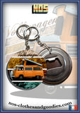 Badge / magnet / bottle opener key ring VW combi T2 west. 