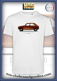 tee shirt Peugeot 104 marron profil