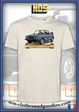 tee shirt unisex VW Golf 2 GTI cabriolet bleu clair