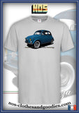 tee shirt unisex fiat 500 bleue
