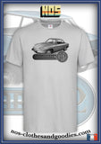 Tee shirt unisex Panhard 24 CT bleu clair version dessin