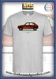 tee shirt Peugeot 104 marron profil