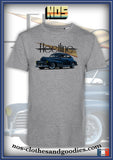 unisex t-shirt chevrolet fleetline aerosedan blue 1947