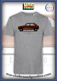 tee shirt Peugeot 104 marron profil