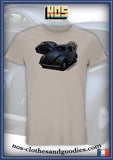 tee shirt unisex VW cox ovale gris/bleu 1955 av/ar