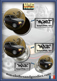 Badge / magnet/porte clé décapsuleur Peugeot 205 1.9 GTI noire "avant"