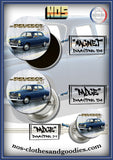 Badge/magnet/porte clé décapsuleur Peugeot 403 bleue