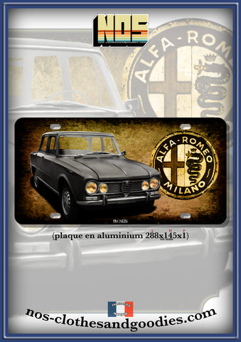 Plaque métal déco Alfa Romeo Giulia coupé Bertone, Sprint GT, junior