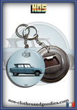 Badge/magnet/porte clé décapsuleur Citroën Ami 6 bleue "profil"