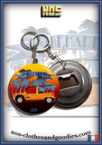 Badge/magnet/porte clé décapsuleur Citroën Méhari orange