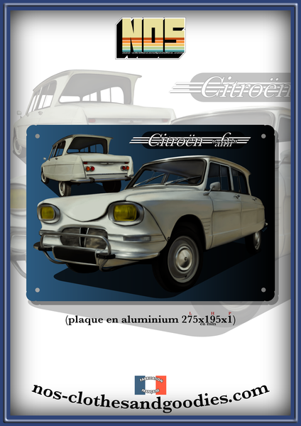 Plaque Métal Publicitaire Bombée - Citroën Ami 6 - 30 X 40 Cm - Neuve